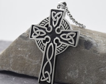 Celtic Cross Necklace Men’s in Stainless steel
