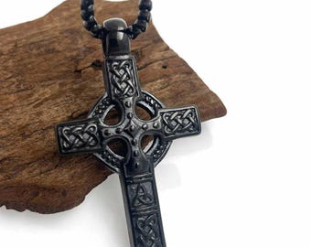 Keltisches Kreuz Halskette Doppelseitig