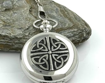 Montre de poche irlandaise à motif celtique | Cadeau homme