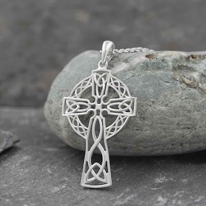 Celtic Cross Necklace Silver | Celtic Cross Pendant | Ireland Gift
