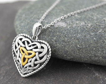 Trinity Knot Necklace Heart