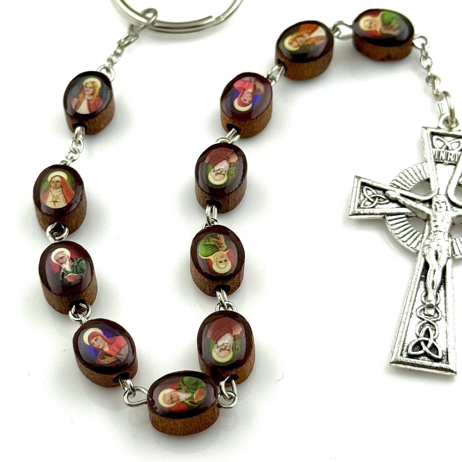 Sirish Keychains Irish Rosary Keychain the Saints of Ireland - Etsy