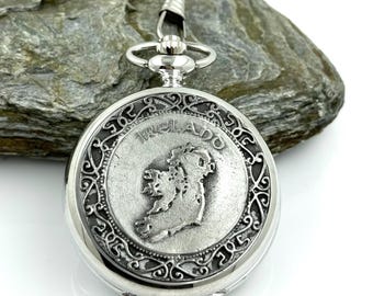 Irish Mechanical Pocket Watch with Ireland Map