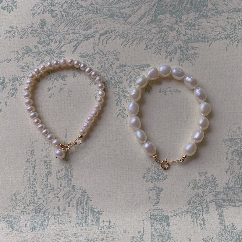 14k gold Freshwater Pearl Baroque Pearl Dainty pearl Bracelet Elegant Bracelet Simple Bracelet Pearl Bracelet