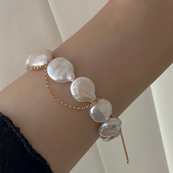Baroque Pearl Bracelet, Pearl Bracelet, Elegant Bracelet