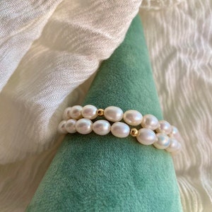 Dainty pearl Bracelet, Pearl Bracelet, Freshwater Pearl, 14k gold, Elegant Bracelet, Simple Bracelet image 4