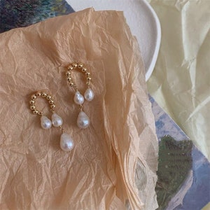 Pearl Earrings, Dainty Earrings, Freshwater Pearl Earrings, Elegant Earrings, Jewelry