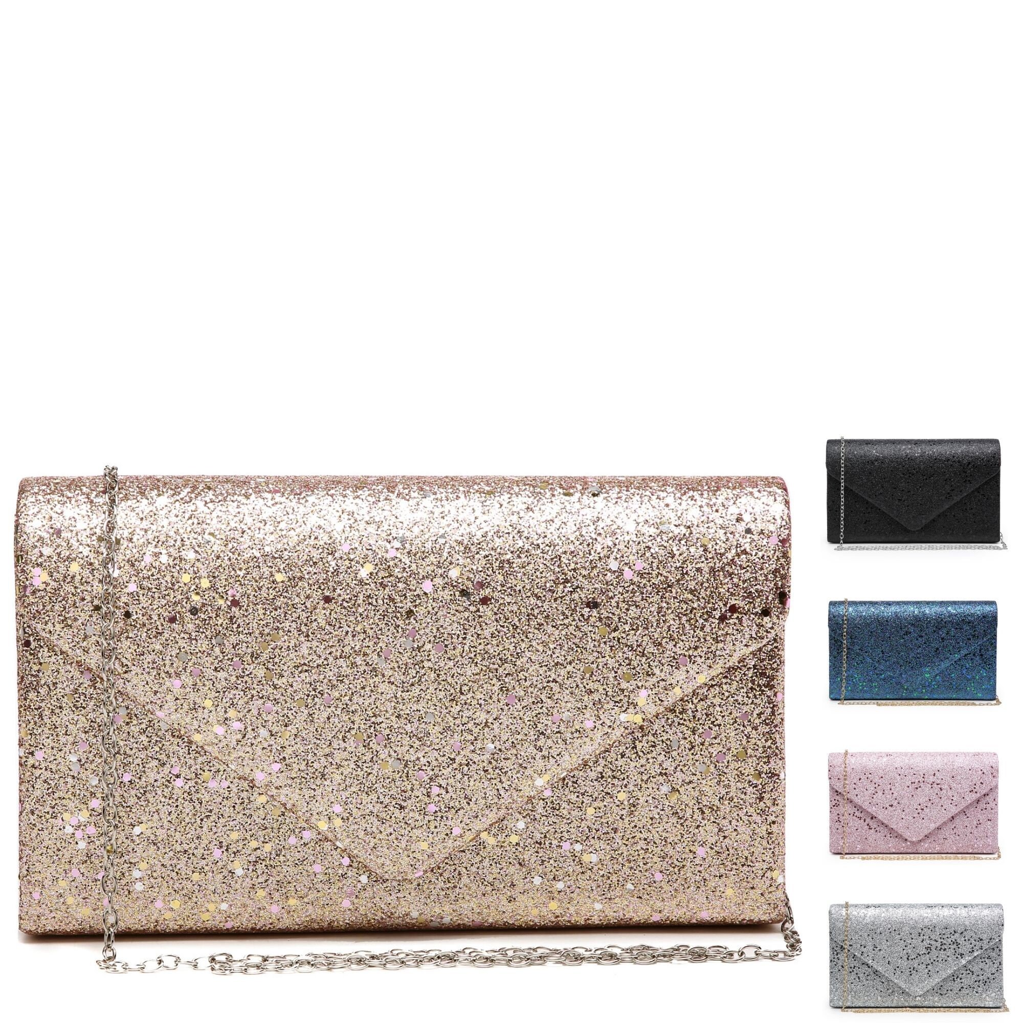 Evening Bag, Clutch Purse Women Glitter, Wedding Cocktail Prom Bridal…