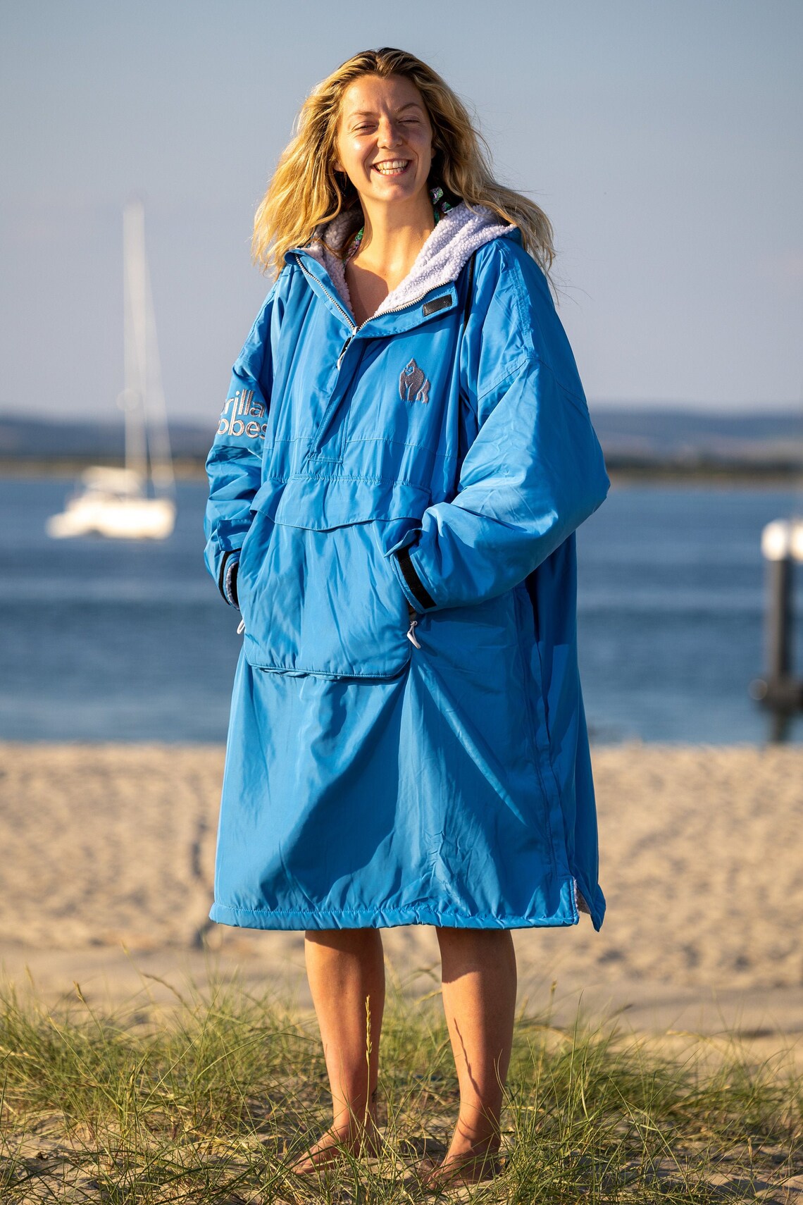 Waterproof Dry Changing Robe Poncho Long Sleeve Blue all Etsy