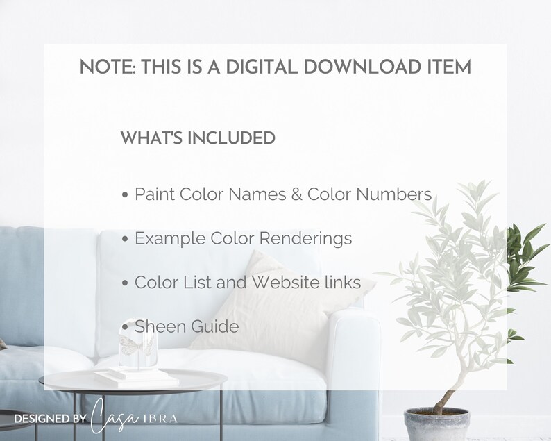 Smoke Paint Color Palette Benjamin Moore Interior Paint Etsy