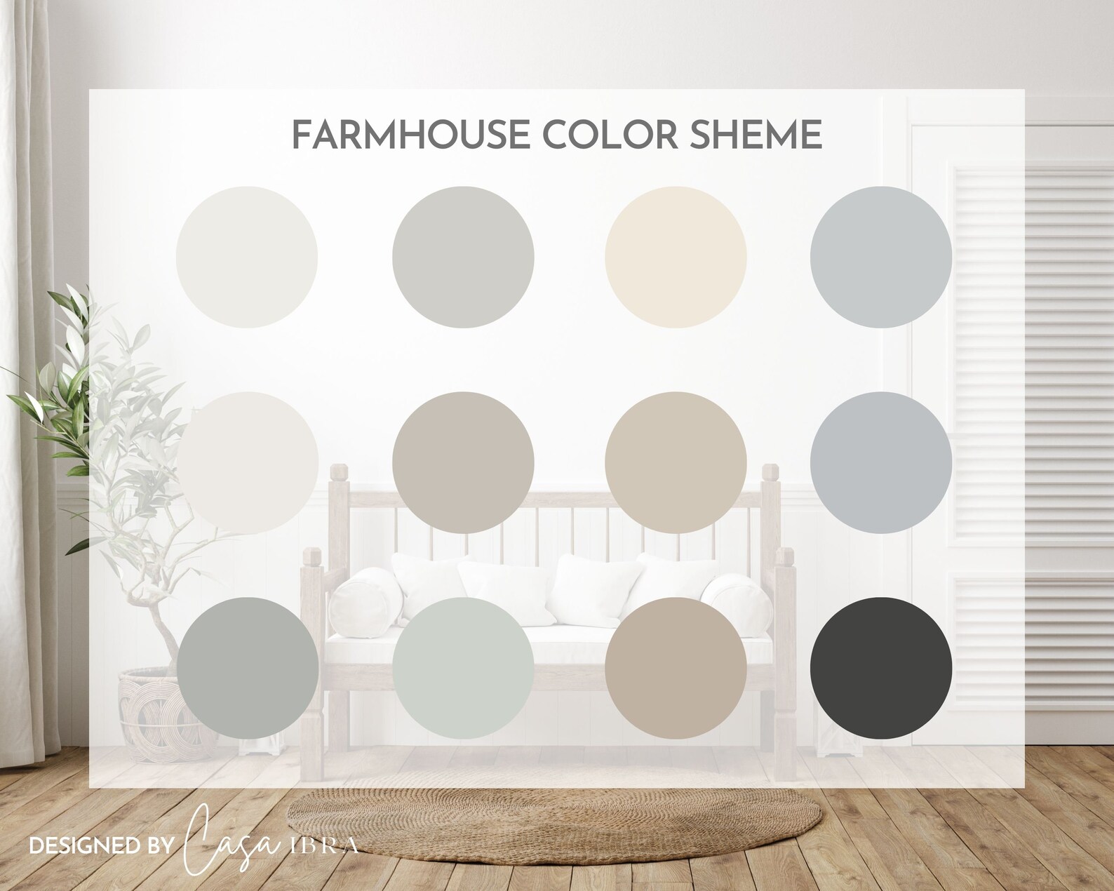 Modern Farmhouse Paint Color Palette, Sherwin Williams, Interior Paint ...