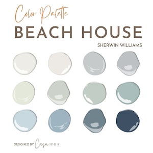 Beach House Paint Color Palette, Sherwin Williams, Interior Paint Palette, Professional Paint Scheme, Color Selection,Interior Design