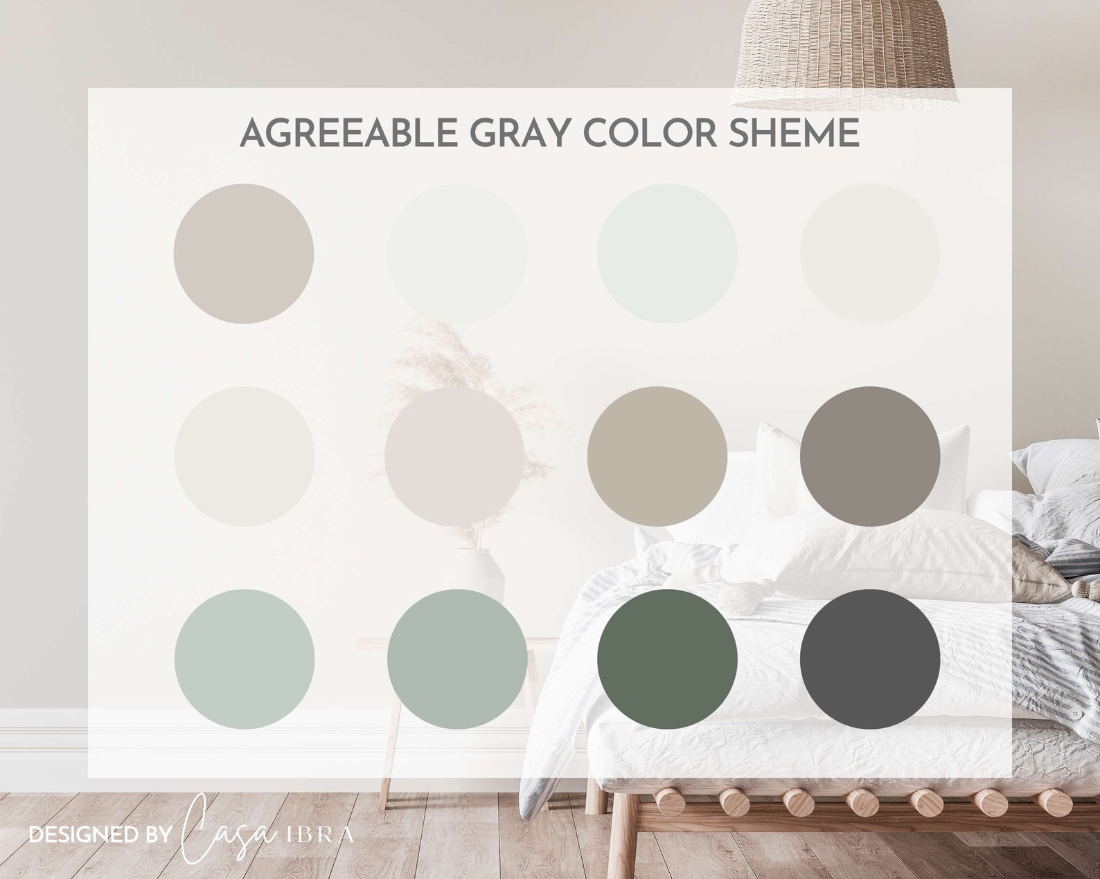 Agreeable Gray Paint Color Palette Sherwin Williams Interior - Etsy