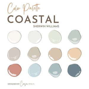 Coastal Paint Farbpalette, Sherwin Williams, Innenfarbpalette, professionelle Farbpalette, Farbauswahl, Innenarchitektur