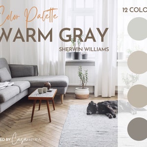 Warm Gray Color Palette, Sherwin Williams, Interior Paint Palette, Professional Paint Scheme, Color Selection,Interior Design
