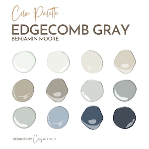 Paleta de colores de pintura gris Edgecomb, Benjamin Moore, paleta de pintura interior, esquema de pintura profesional, selección de colores, diseño de interiores