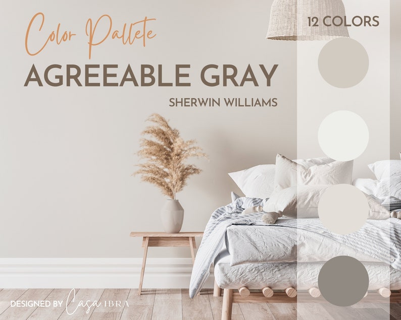 Agreeable Gray Paint Color Palette Sherwin Williams Interior Etsy UK