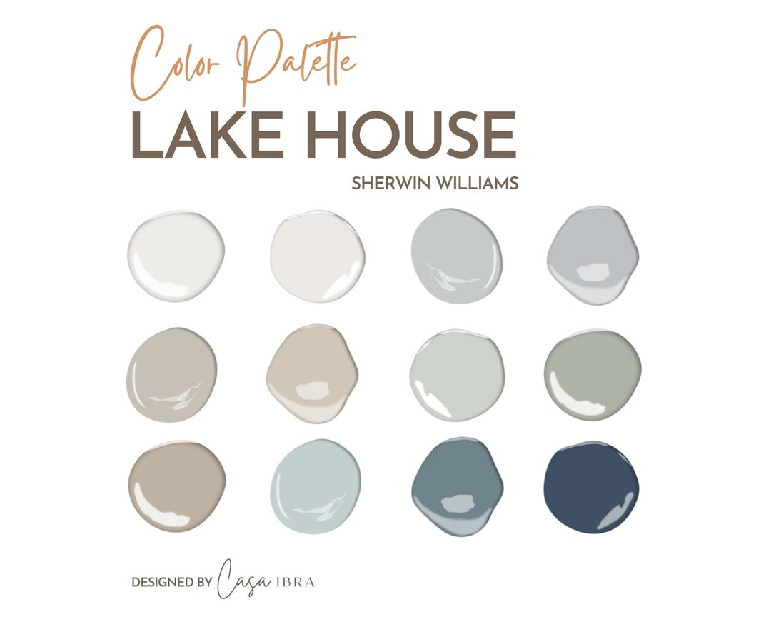 Lake Home Color Palette, Sherwin Williams, Interior Paint Palette