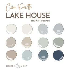 Lake Home Color Palette, Sherwin Williams, Interior Paint Palette, Professional Paint Scheme, Color Selection,Interior Design