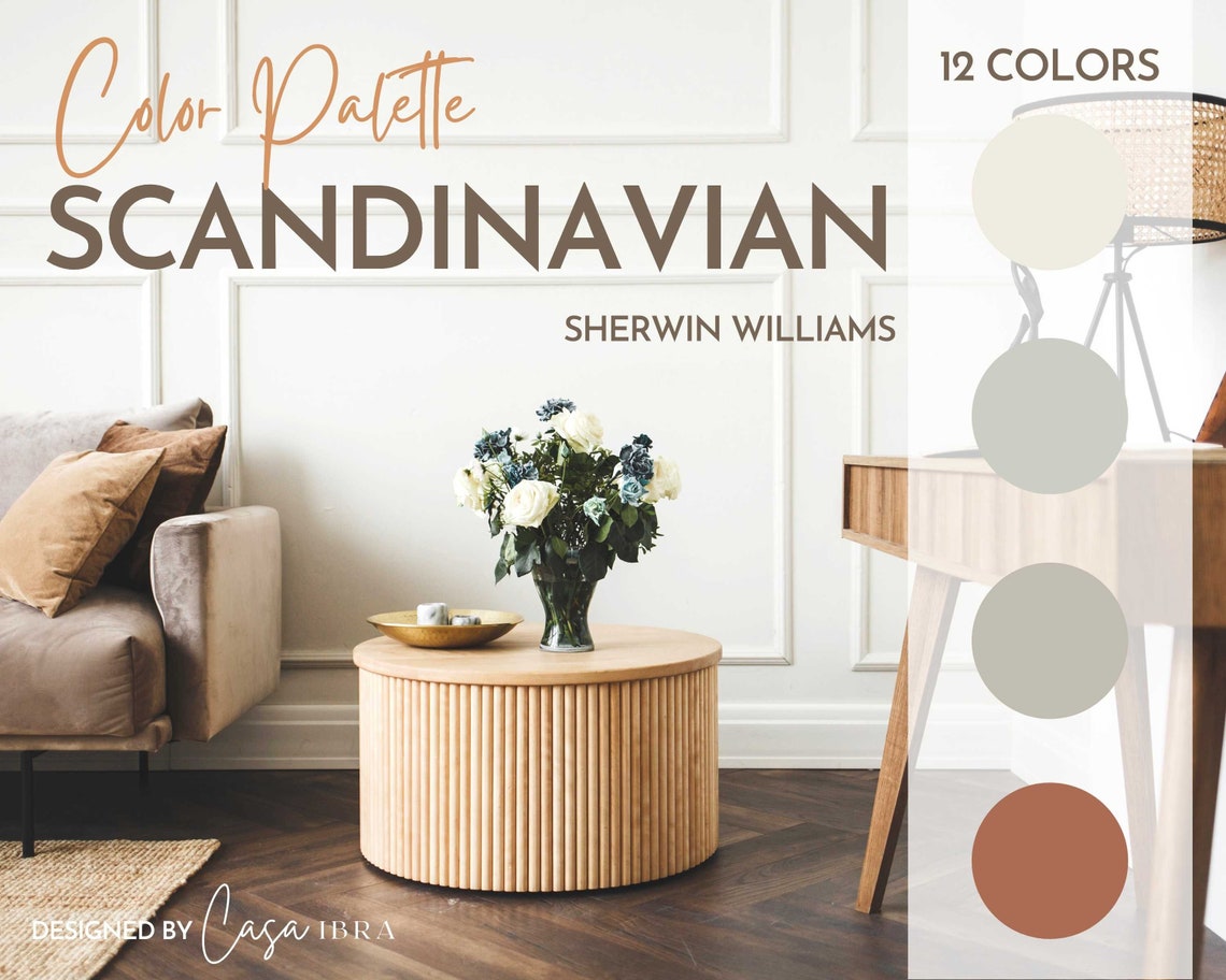 Scandinavian Paint Color Palette Sherwin Williams Interior Etsy
