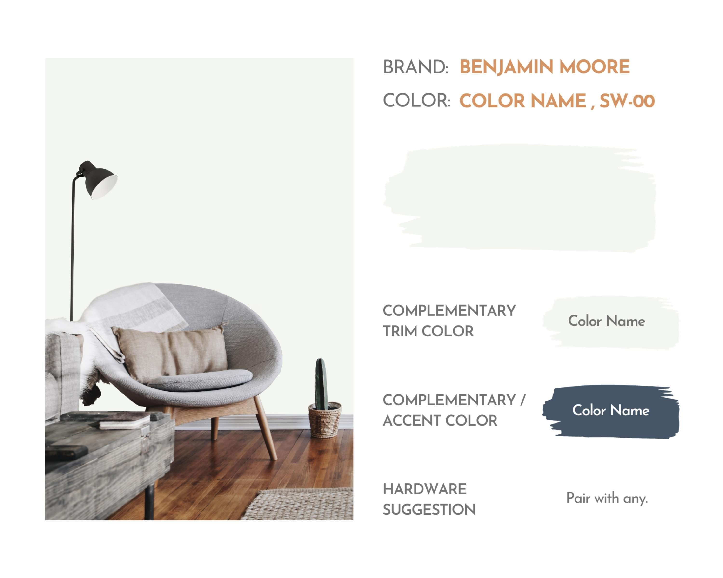 Smoke Paint Color Palette, Benjamin Moore, Interior Paint Palette