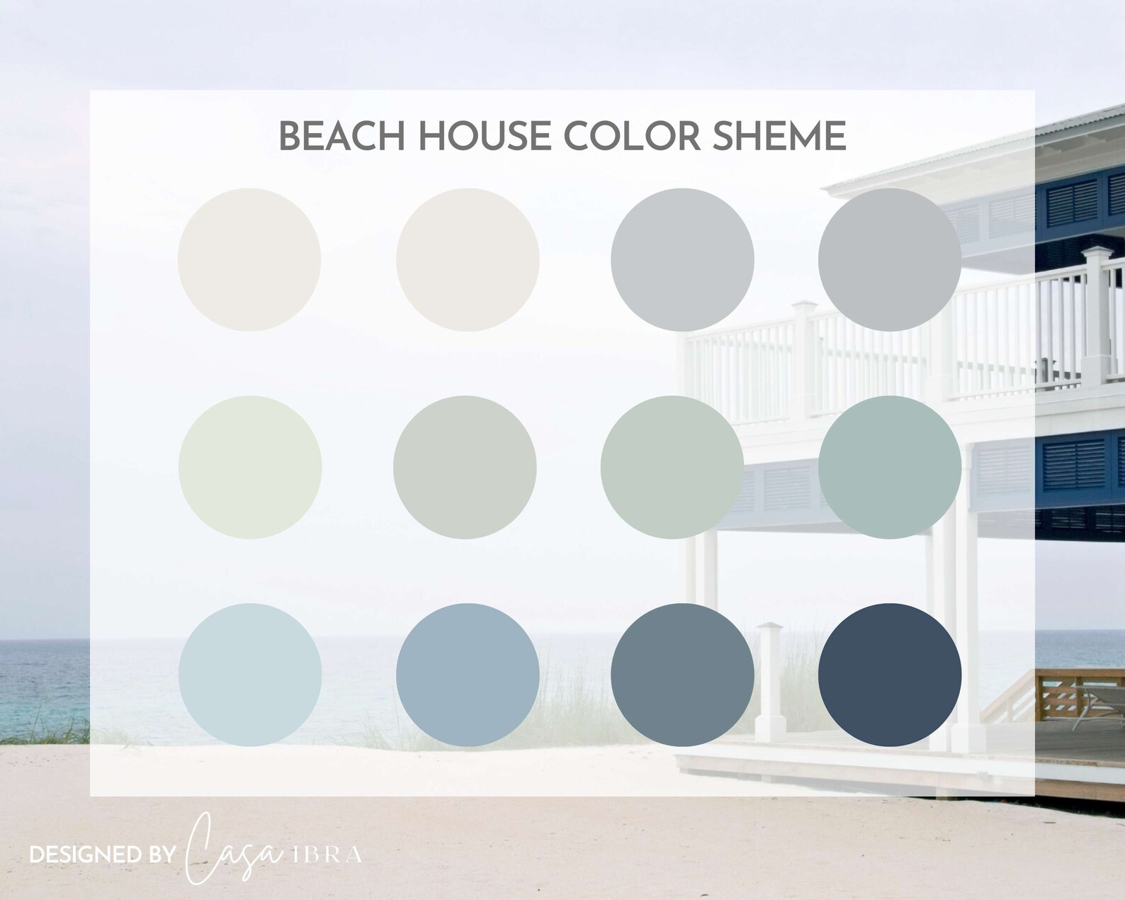 Beach House Paint Color Palette Sherwin Williams Interior Etsy