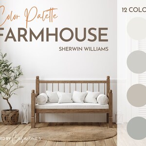 Modern Farmhouse Paint Color Palette, Sherwin Williams, Interior Paint Palette, Professional Paint Scheme, Color Selection,Interior Design
