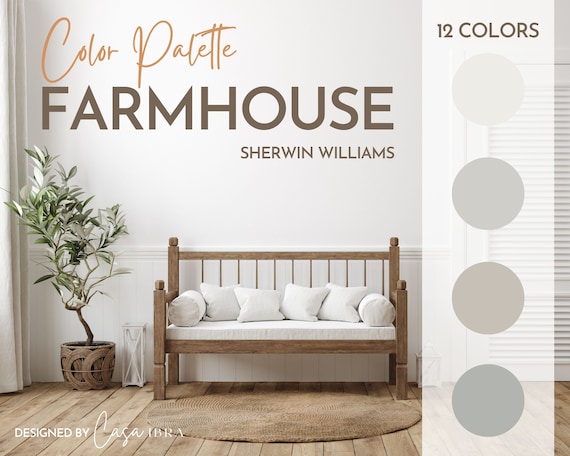 Modern Farmhouse Paint Color Palette, Sherwin Williams, Interior Paint Palette, Professional Paint Scheme, Color Selection,Interior Design