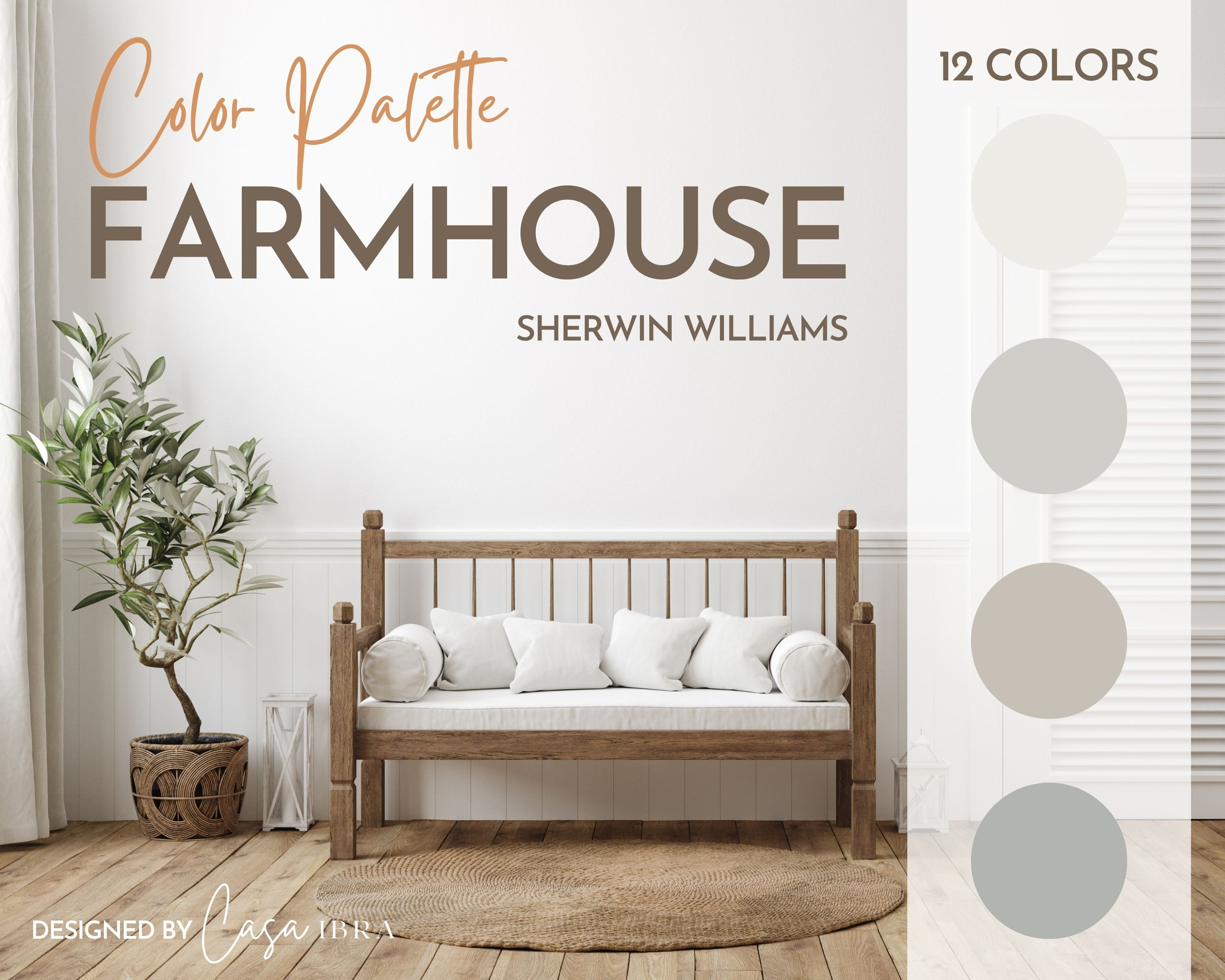 Modern Farmhouse Paint Color Palette, Sherwin Williams, Interior Paint ...
