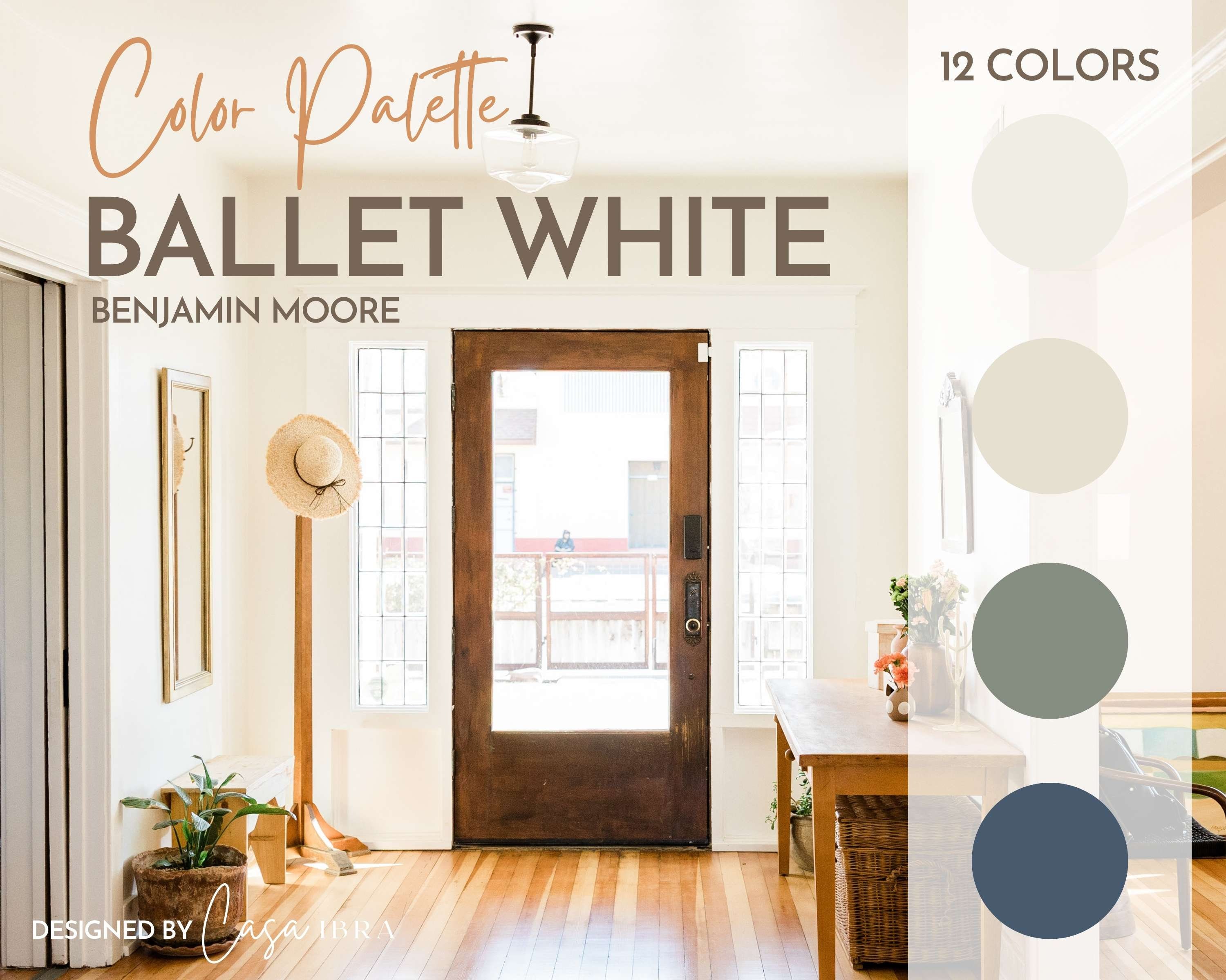 Ballet White Paint Color Palette, Benjamin Moore, Interior Paint