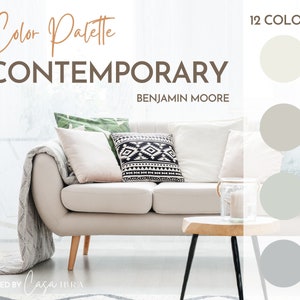 Contemporary Color Palette, Benjamin Moore, Interior Paint Palette, Professional Paint Scheme, Color Selection,Interior Design