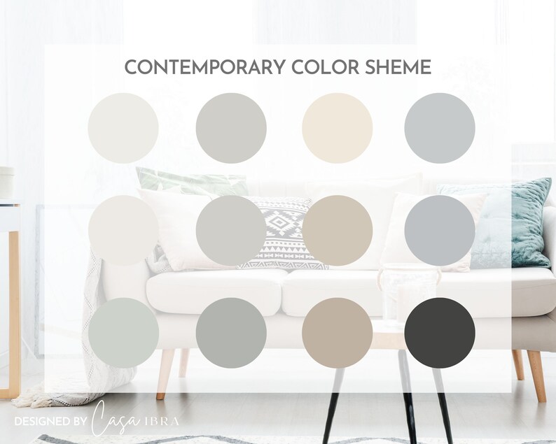 Contemporary Color Palette, Sherwin Williams, Interior Paint Palette ...