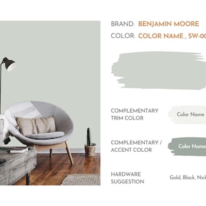 Swiss Coffee Paint Color Palette, Benjamin Moore, Interior Paint ...
