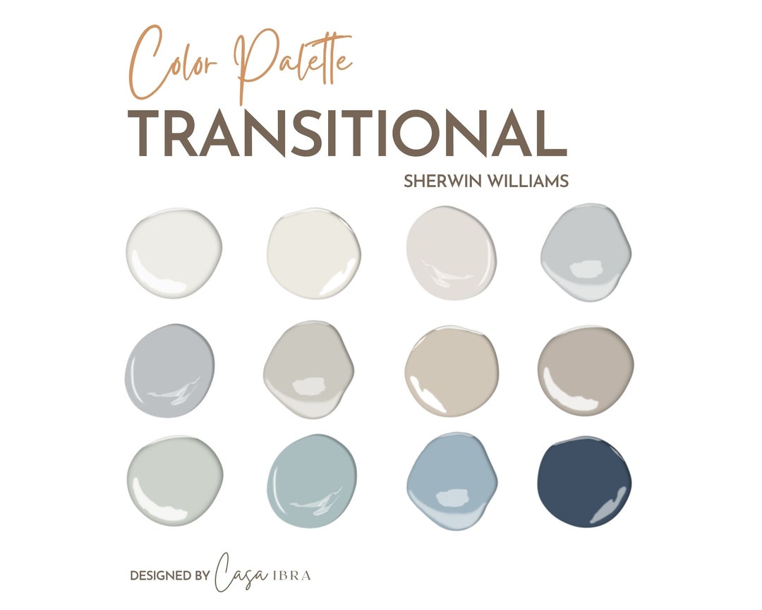 Transitional Paint Color Palette, Sherwin Williams, Interior Paint