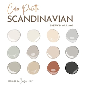 Scandinavian Paint Color Palette, Sherwin Williams, Interior Paint Palette, Professional Paint Scheme, Color Selection,Interior Design