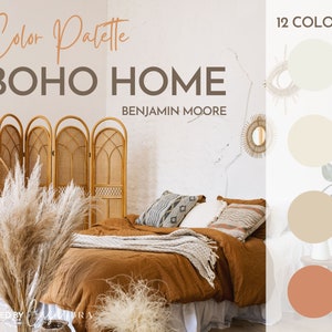 Boho Home Color Palette, Benjamin Moore, Interior Paint Palette, Professional Paint Scheme, Color Selection,Interior Design