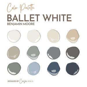 Ballet White Paint Color Palette, Benjamin Moore, Interior Paint Palette, Professional Paint Scheme, Color Selection,Interior Design