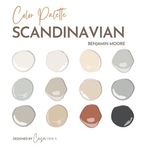 Scandinavian Paint Color Palette, Benjamin Moore, Interior Paint Palette, Professional Paint Scheme, Color Selection,Interior Design