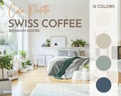 Swiss Coffee Paint Color Palette, Benjamin Moore, Interior Paint Palette, Professional Paint Scheme, Color Selection,Interior Design