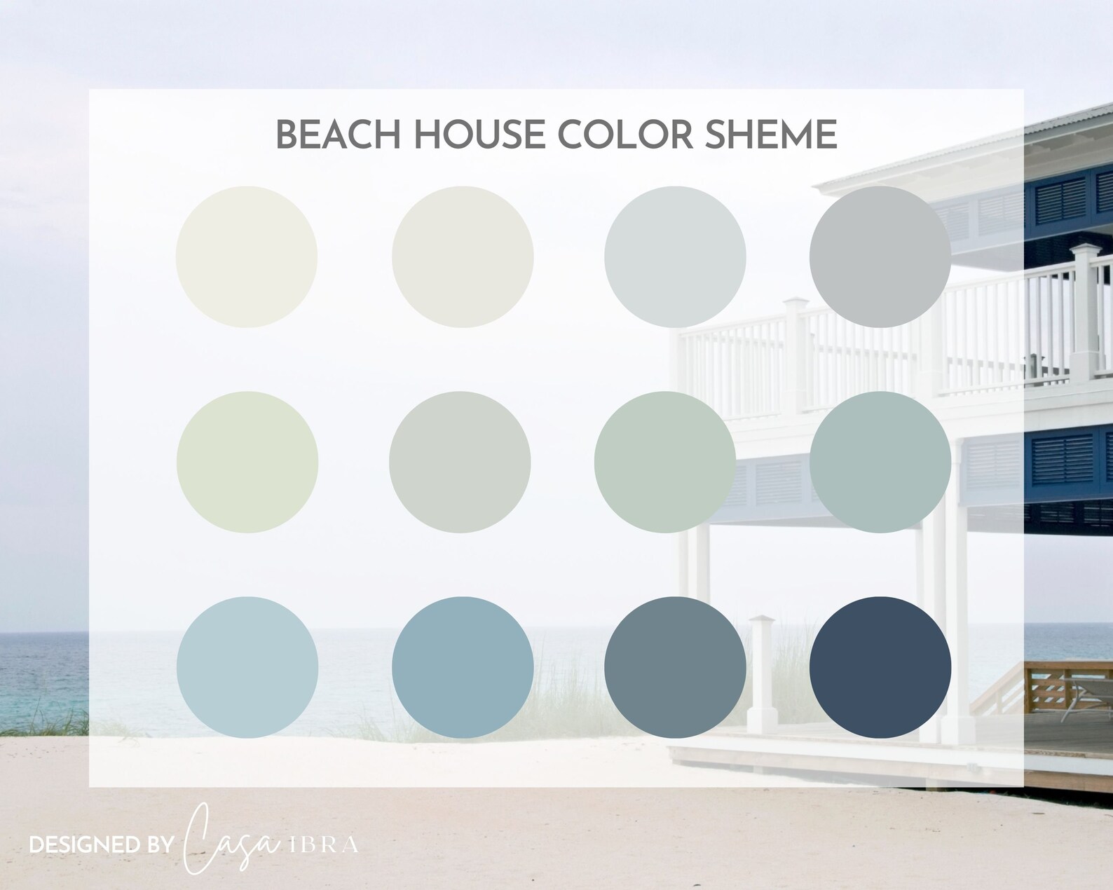 Beach House Paint Color Palette, Benjamin Moore, Interior Paint Palette ...