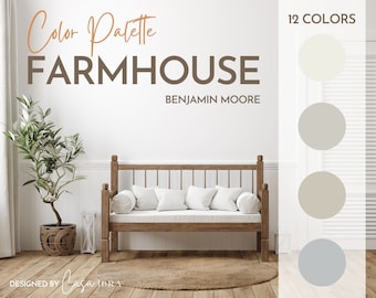 Modern Farmhouse Paint Color Palette, Benjamin Moore, Interior Paint Palette, Professional Paint Scheme, Color Selection,Interior Design