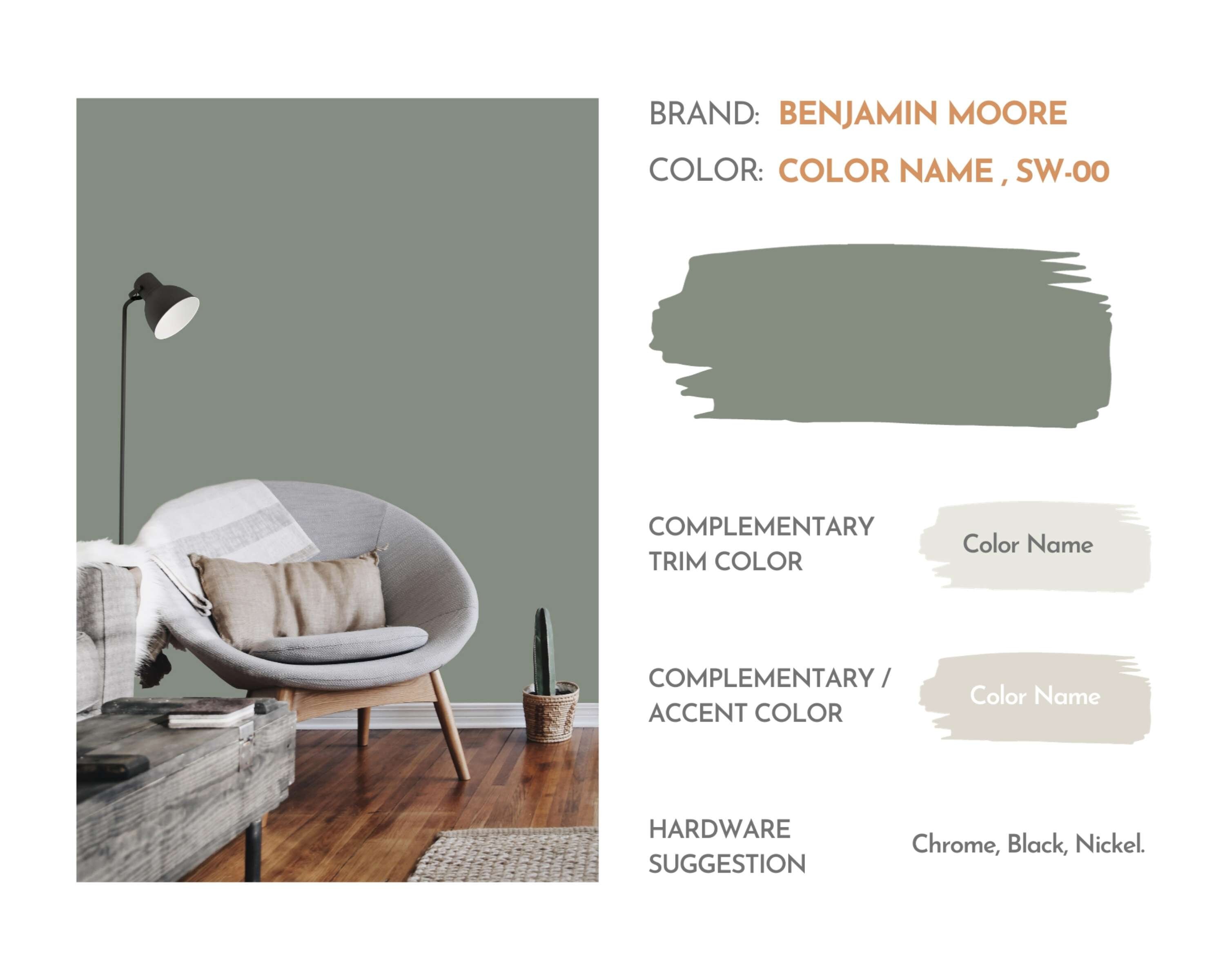 Smoke Paint Color Palette, Benjamin Moore, Interior Paint Palette
