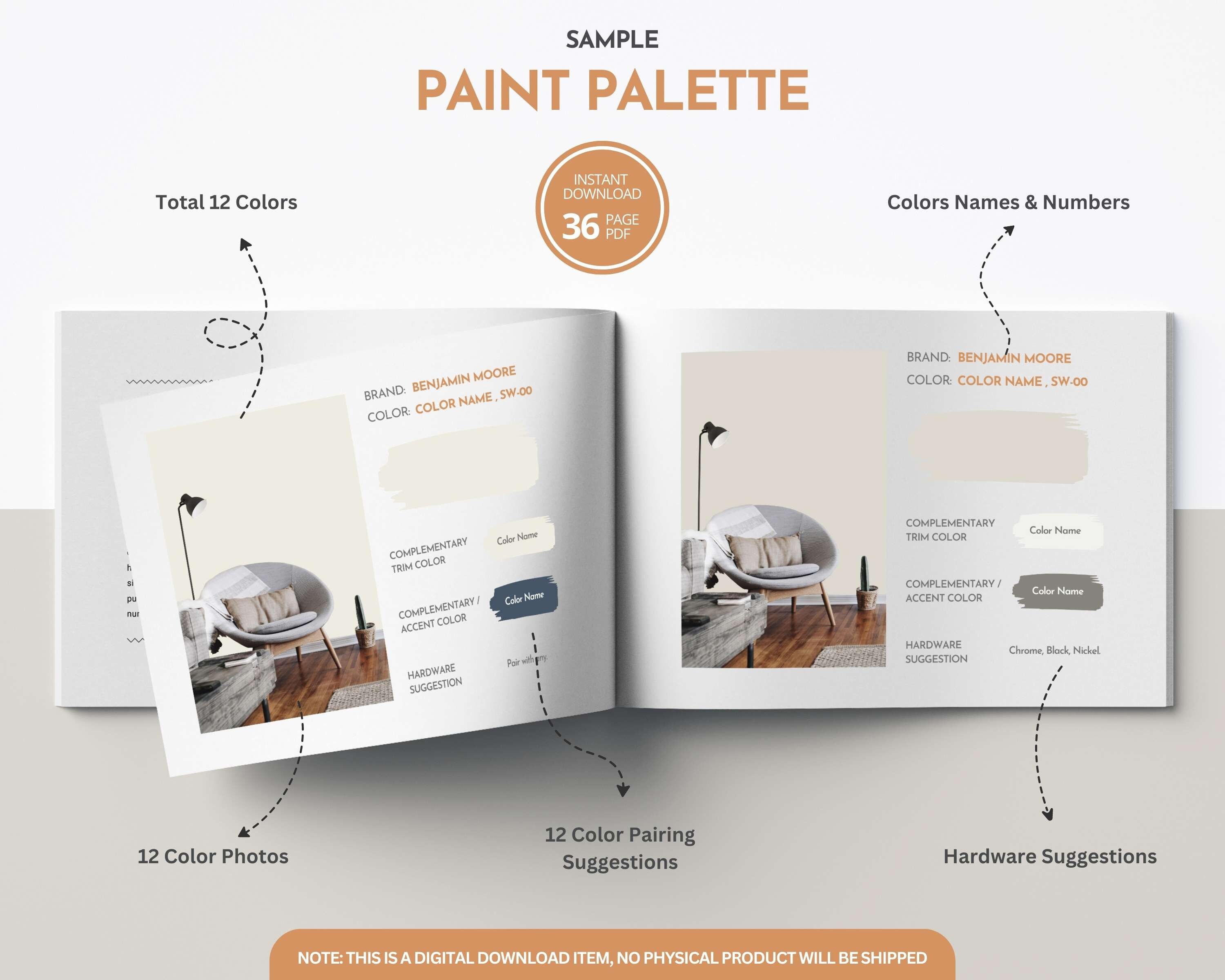 Swiss Coffee Paint Color Palette, Benjamin Moore, Interior Paint ...