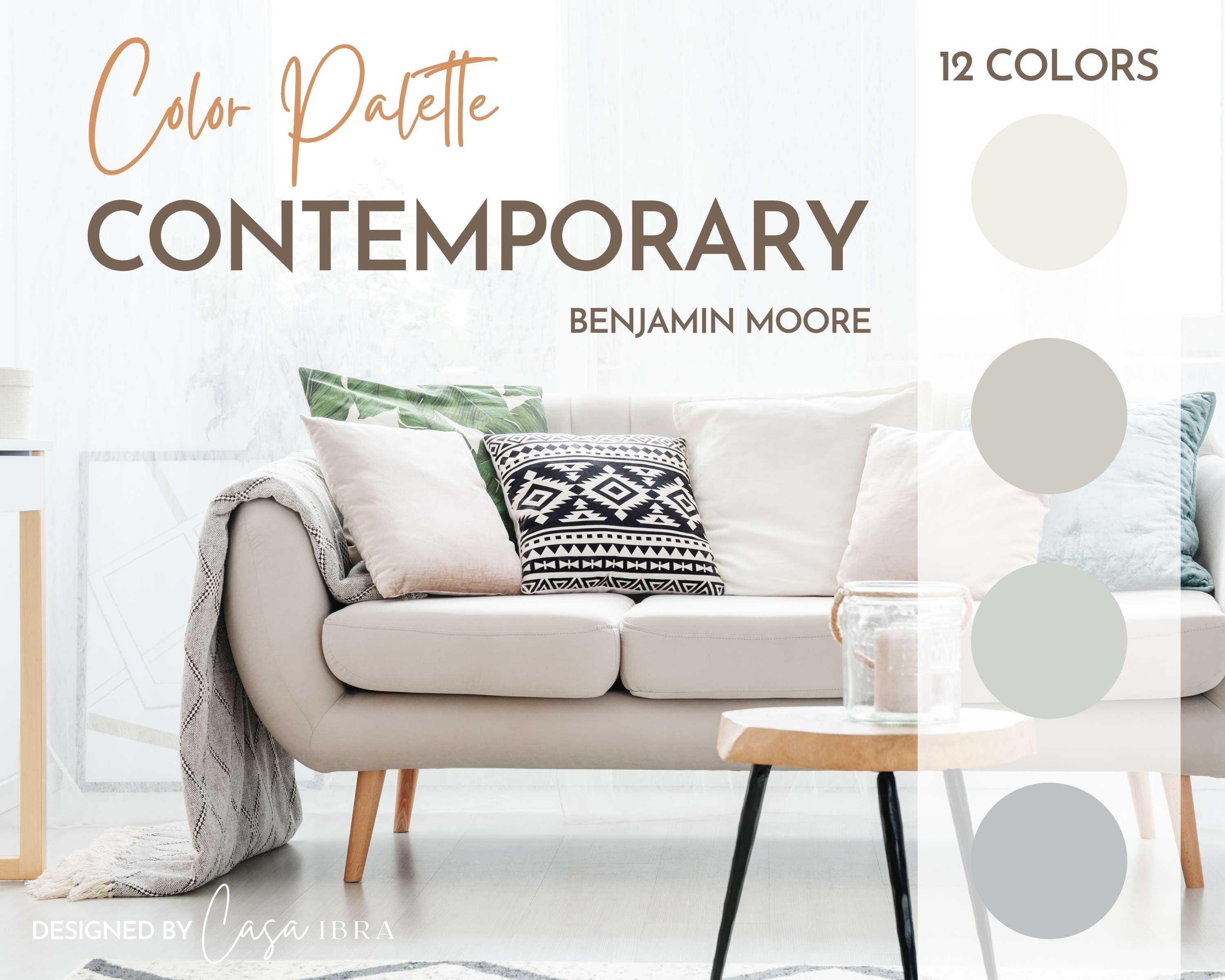 Contemporary Color Palette Benjamin Moore Interior Paint - Etsy