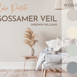 Gossamer Veil Paint Color Palette, Sherwin Williams, Interior Paint Palette, Professional Paint Scheme, Color Selection,Interior Design