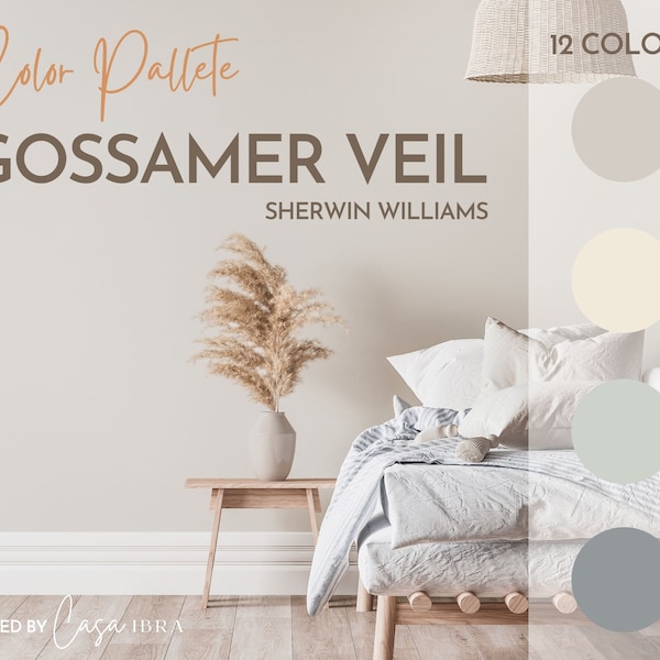 Gossamer Veil Paint Color Palette, Sherwin Williams, Interior Paint Palette, Professional Paint Scheme, Color Selection,Interior Design