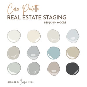 Real Estate Staging Color Palette, Benjamin Moore, Interior Paint Palette, Professional Paint Scheme, Color Selection,Interior Design
