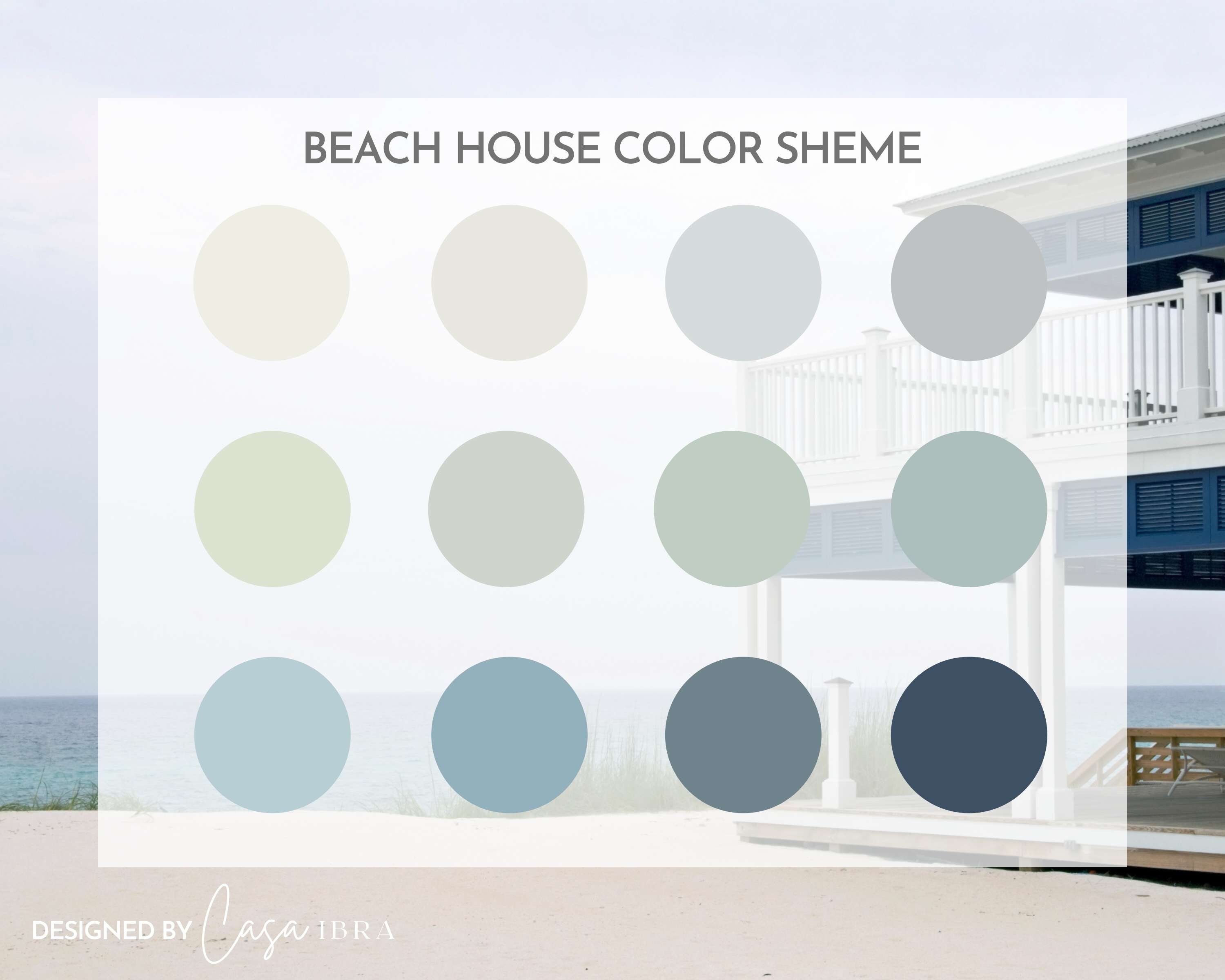 Beach House Paint Color Palette Benjamin Moore Interior - Etsy