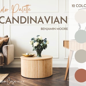 Scandinavian Paint Color Palette, Benjamin Moore, Interior Paint Palette, Professional Paint Scheme, Color Selection,Interior Design
