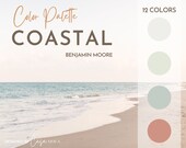 Coastal Paint Color Palette, Benjamin Moore, Interior Paint Palette, Professional Paint Scheme, Color Selection,Interior Design